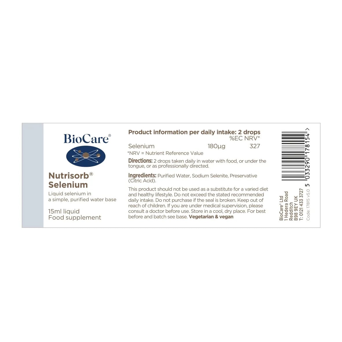 Селен / BioCare Nutrisorb Selenium 15ml - Feel You
