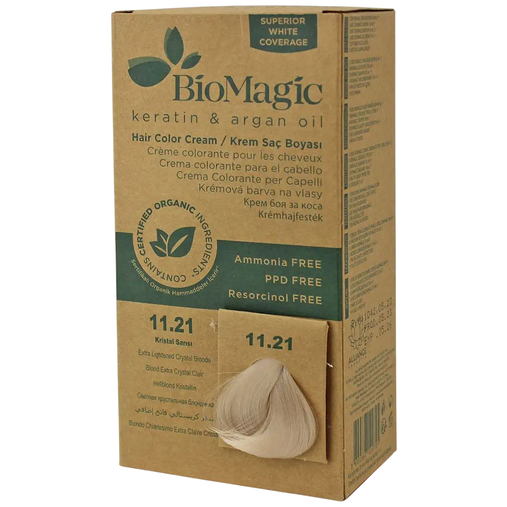 Biomagic, Biomagic, Keratin & Argan Oil, Permanent Hair Dye, 11.21 , 250 ml *Tester - Feel You