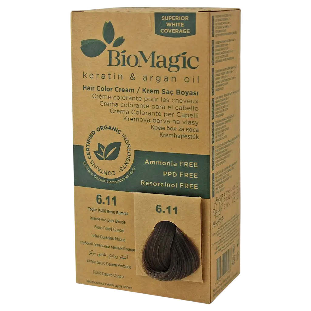 Biomagic, Biomagic, Keratin & Argan Oil, Permanent Hair Dye, 6.11 , 250 ml *Tester - Feel You