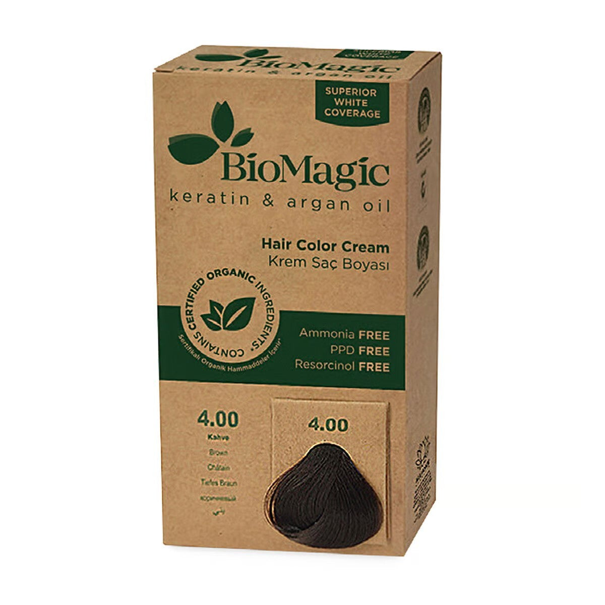 Biomagic, Biomagic, Permanent Hair Dye, 4/00 4 Medium Brown, 250 ml *Tester - Feel You