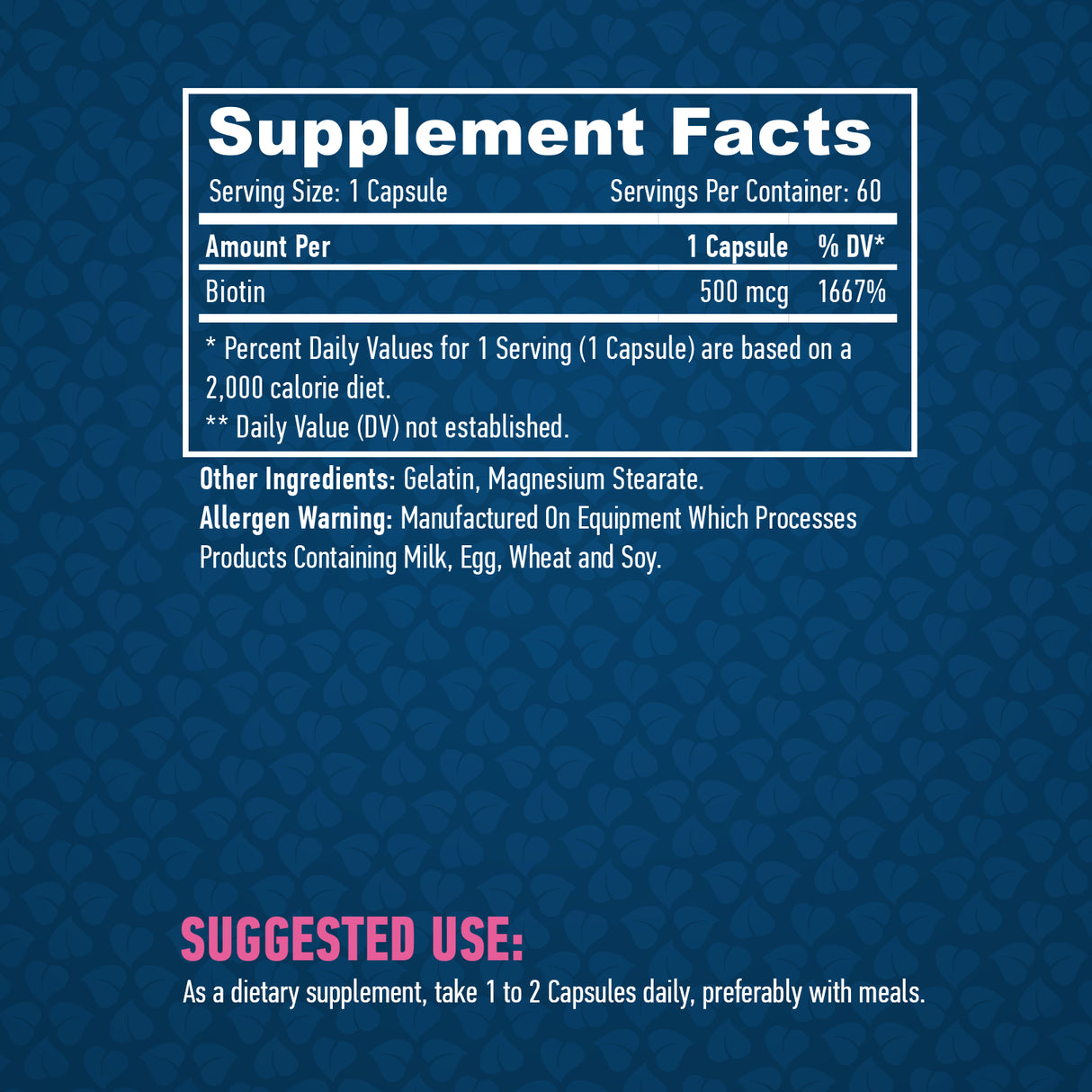 Biotin 500 mcg / 60 Caps - Feel You