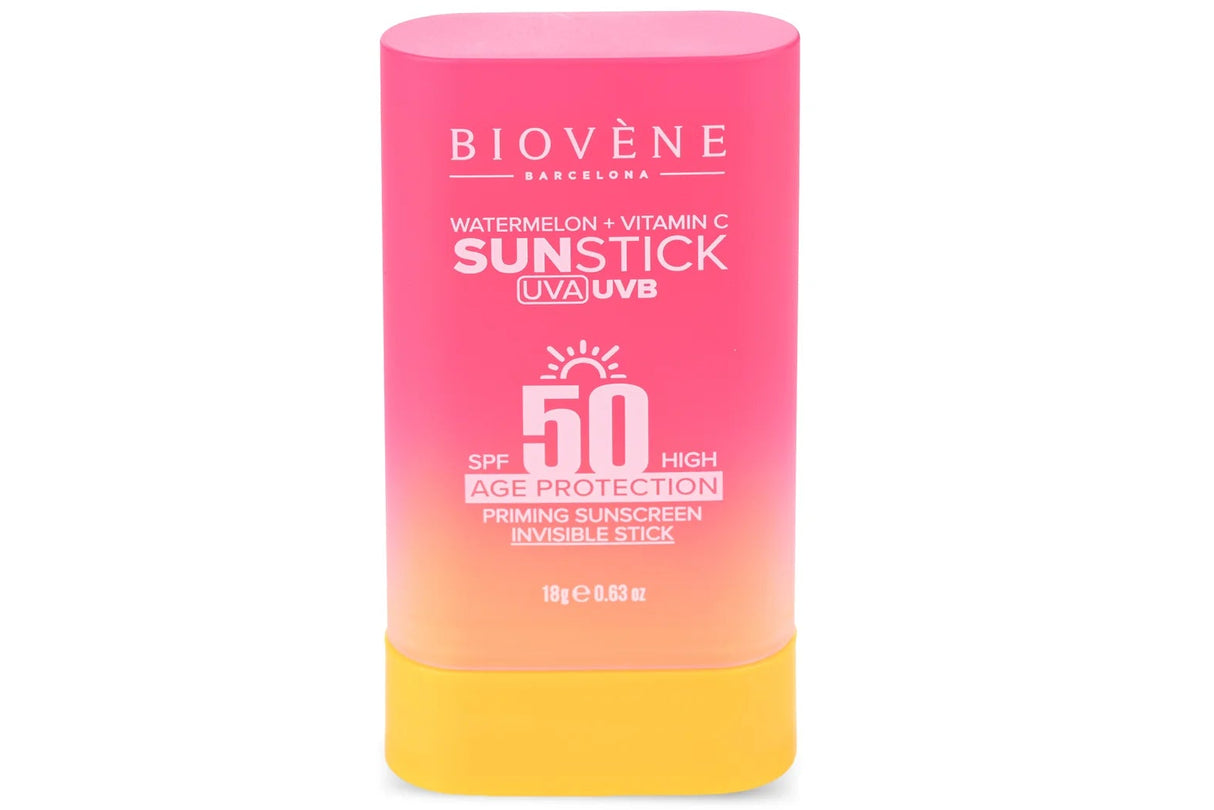 Biovene SPF50 слънцезащитен стик за лице 18g. – невидим праймър с витамин C и Watermelon Glow - Feel You
