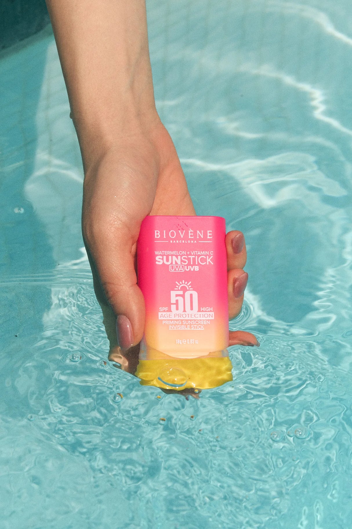 Biovene SPF50 слънцезащитен стик за лице 18g. – невидим праймър с витамин C и Watermelon Glow - Feel You