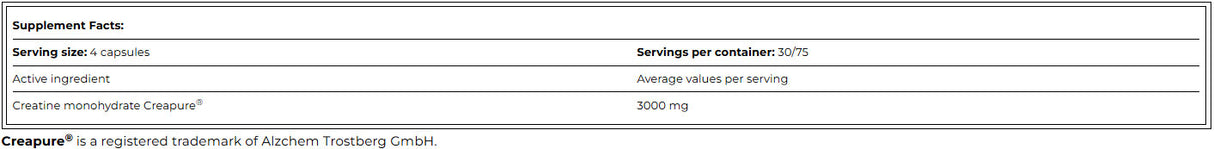 Black Line Creatine Creapure 750 mg / 300 Vcaps - Feel You