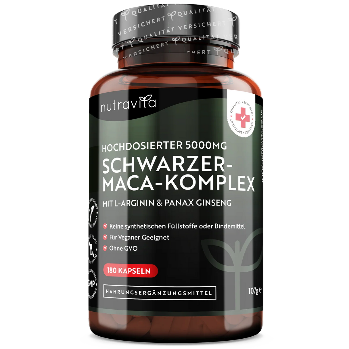 Black Maca Root Complex 5000mg /180 капсули, 180 дни/ Nutravita - Feel You