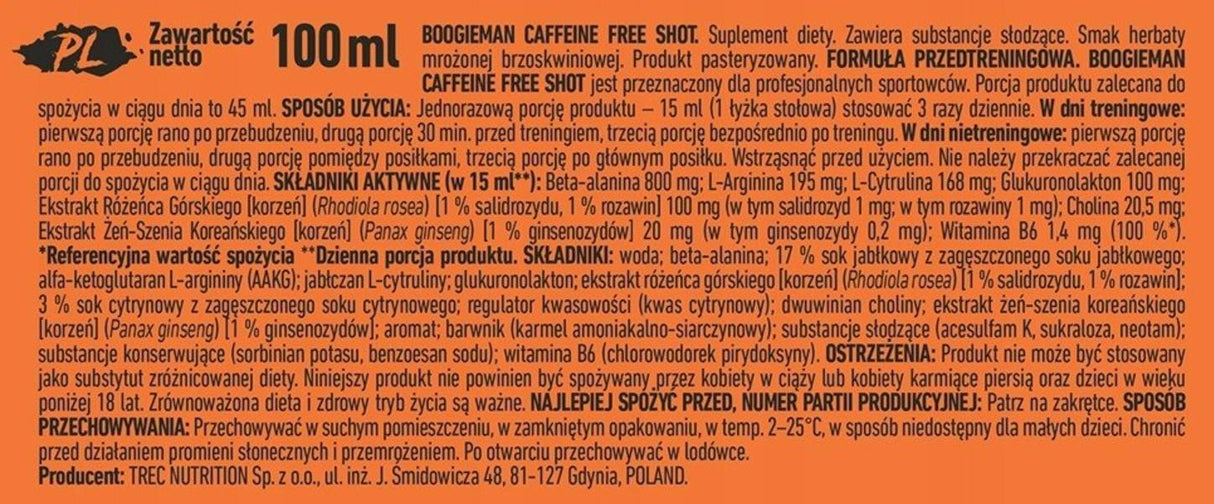 Boogieman Shot | Caffeine Free Pre-Workout - 100 мл - Feel You