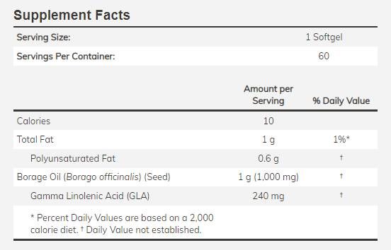Borage Oil 1000 mg - 60 Гел капсули - Feel You