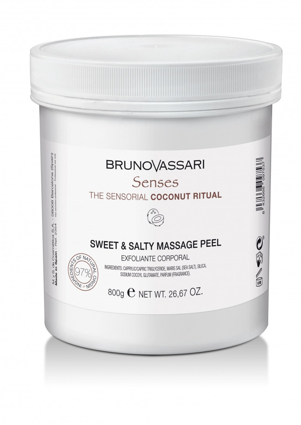 Bruno Vassari, Senses, Coconut Oil, Exfoliating Gel, 650 ml - Feel You