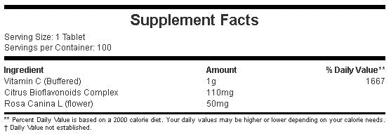 Buffered Vitamin C 1000 mg / 100 Tabs - Feel You