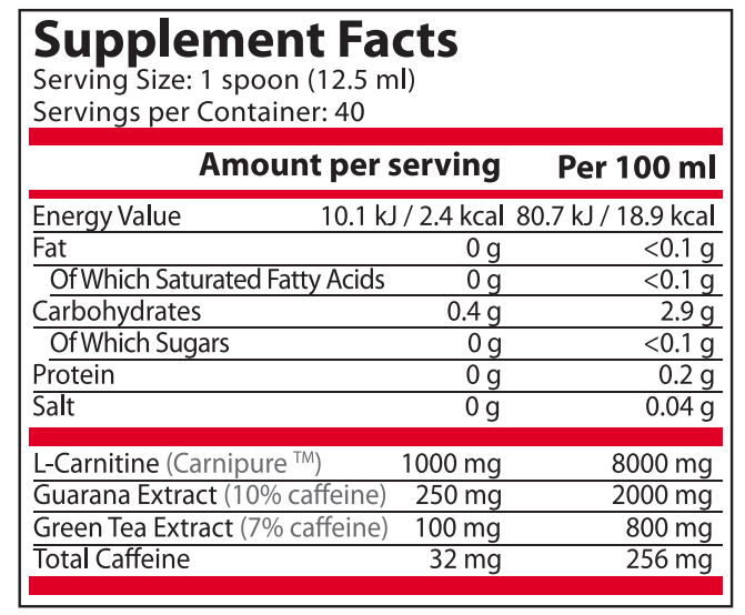 CARNI MAX LIQUID with GUARANA and GREEN TEA - 500 МЛ - Feel You