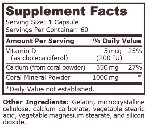 CORAL CALCIUM - 60 Capsules - Feel You
