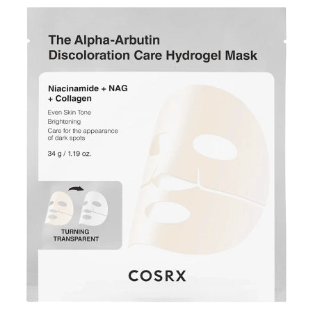 COSRX - Arbutin Discoloration Hydrogel Mask - Hydrogel Brightening Mask with Alpha-Arbutin - 34g