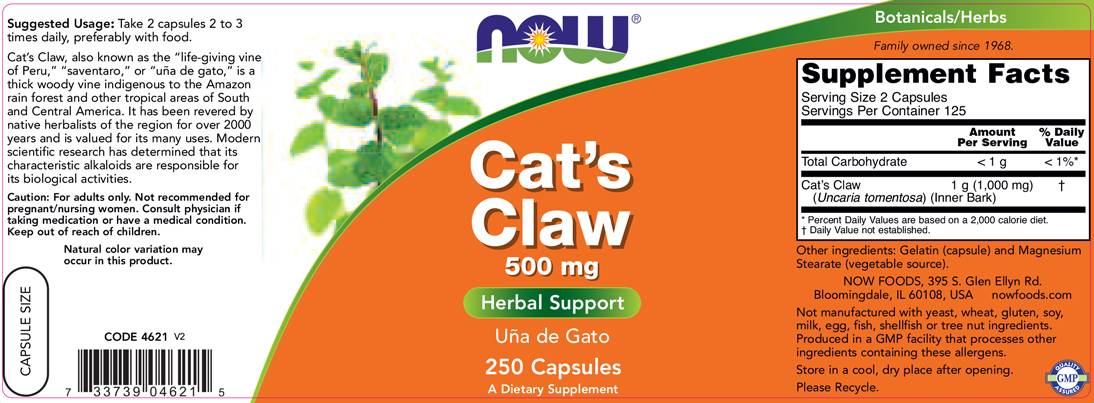 Cat's Claw 500 mg - 100 капсули - Feel You