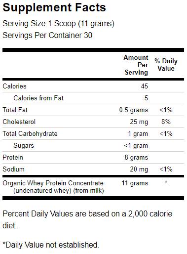 Certified Organic Undenatured Bioactive Whey Protein 340 грама - Feel You