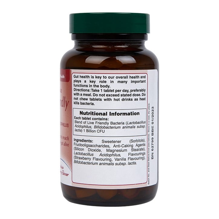 Пробиотик с Ацидофилус (Chewable Acidophilus Strawberry 1 Billion) 1млрд. 120 дъвчащи таблетки HOLLAND & BARRETT - Feel You