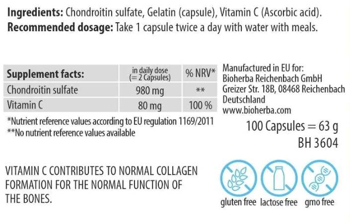 Chondroitin Sulfate 590 mg - 100 капсули - Feel You
