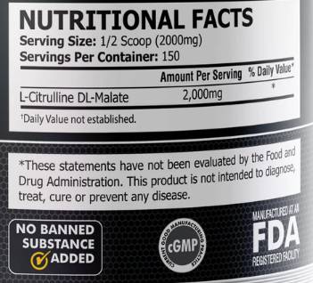 Citrulline Malate Powder - 300 грама - Feel You