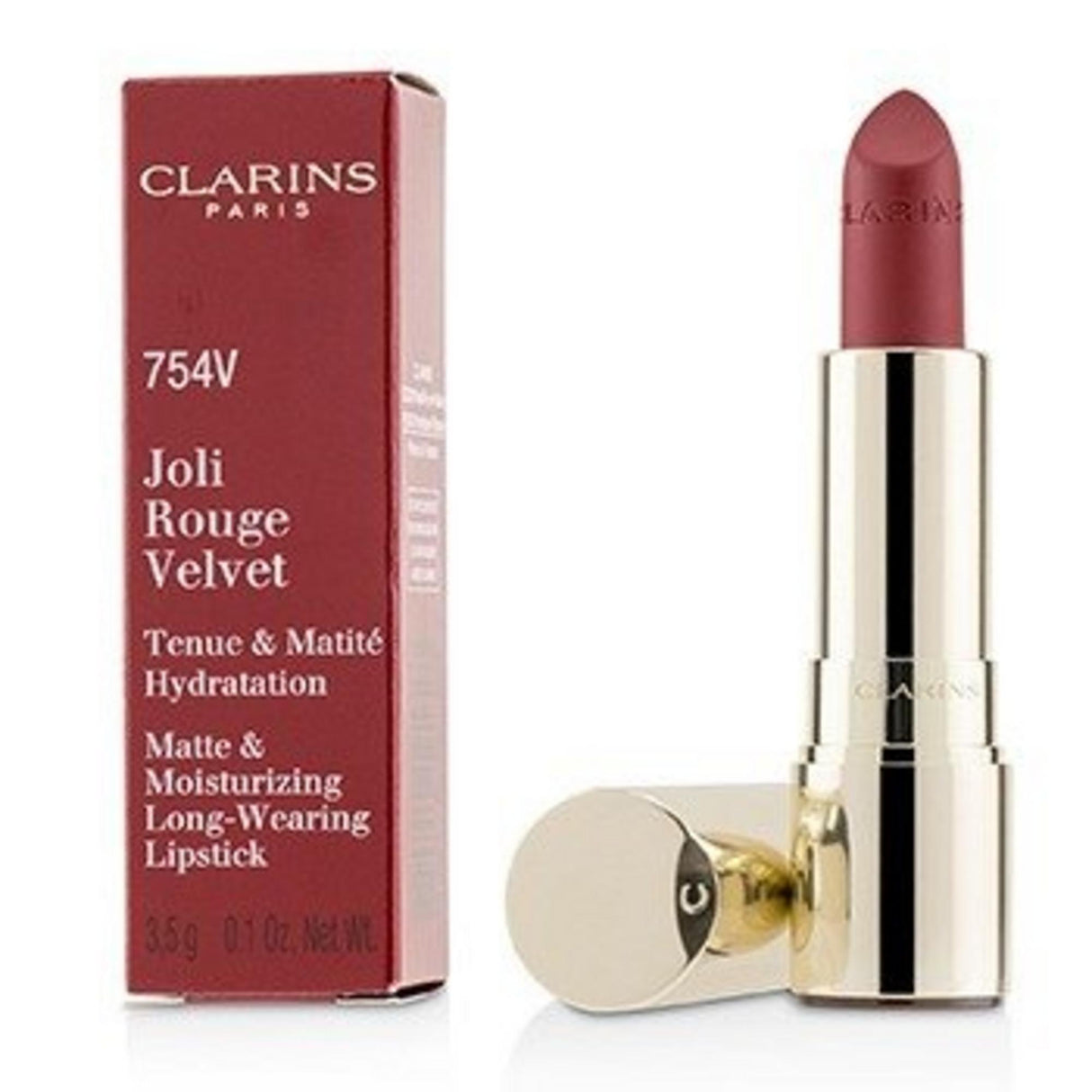 Clarins, Joli Rouge, Velvet, Cream Lipstick, 754V, Deep Red, 3.5 g - Feel You