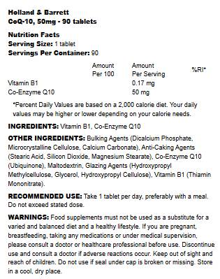 Coenzyme Q10 50mg - 90 Таблетки - Feel You