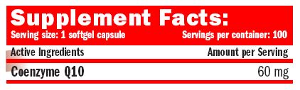 Coenzyme Q10 60 mg. / 100 Softgels. - Feel You