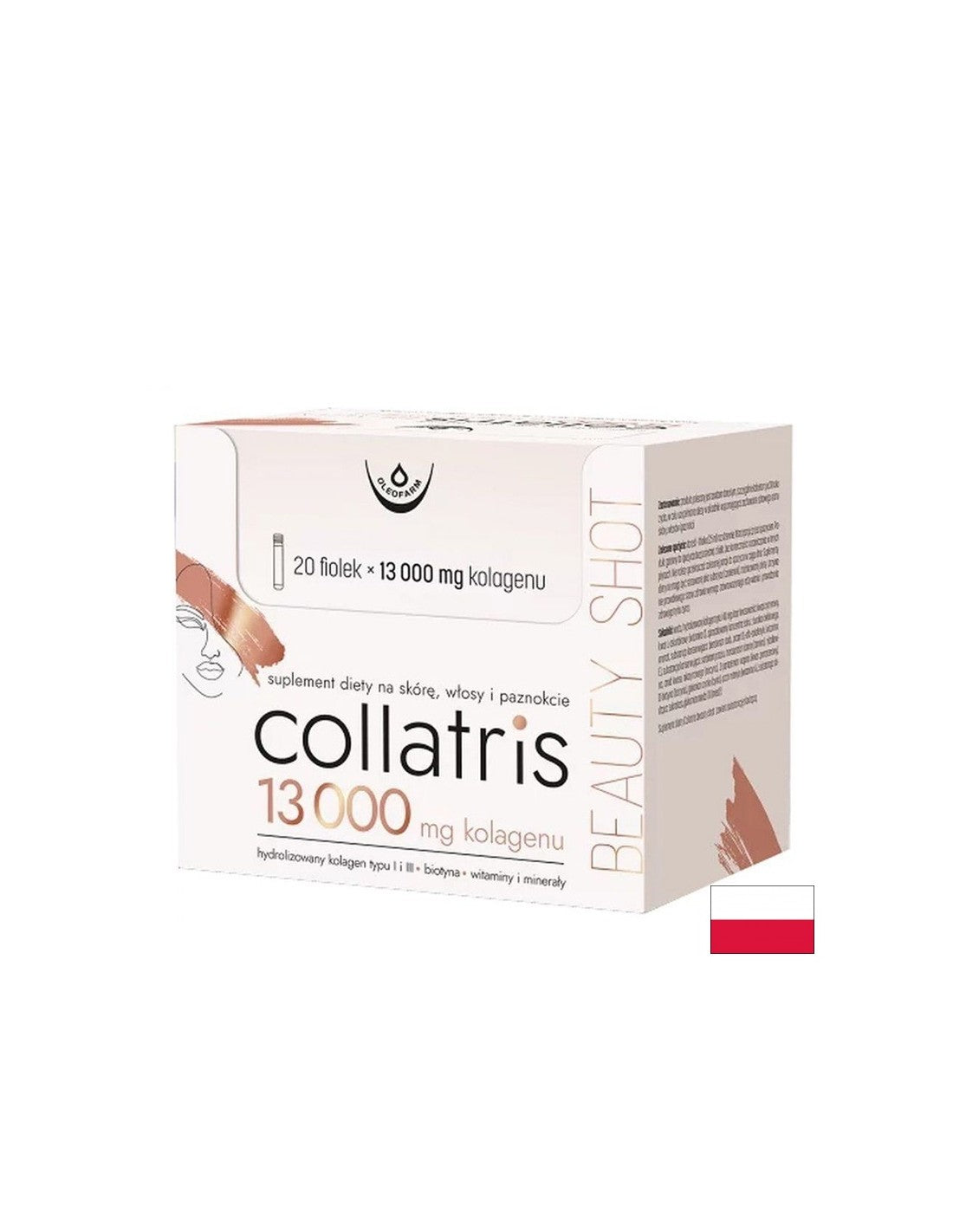 Течен колаген Collatris 13000 mg + витамини и минерали – За коса, кожа и нокти, 20 флакона за пиене х 25 ml - Feel You