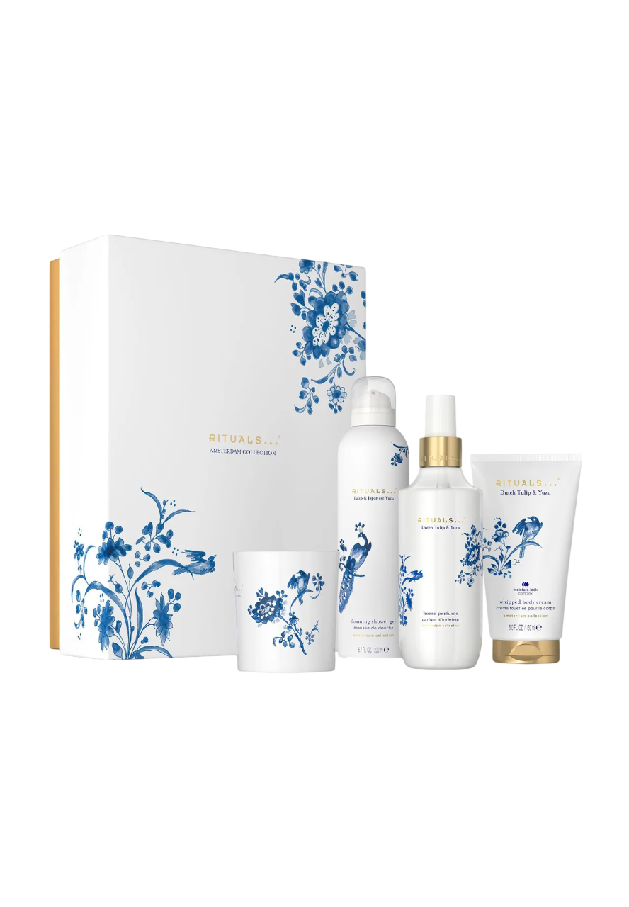 Set Rituals: Amsterdam Collection, Cleansing, Shower Mousse, 200 ml + Amsterdam Collection, Hydrating, Body Cream, 150 ml + Amsterdam Collection, Scented Candle, 140 g + Amsterdam Collection, Dutch Tulips, Cardamom & Japanese Yuzu, Room Spray, 200 ml - Feel You