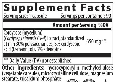 Cordyceps 650 mg - 60 капсули - Feel You