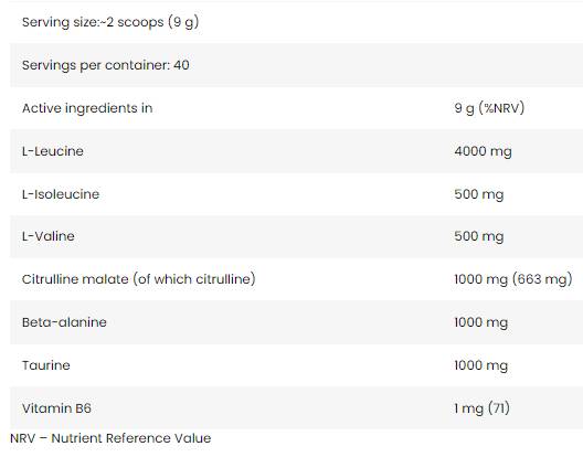Core BCAA 8:1:1 | with Citrulline & Beta-Alanine - 350 грама - Feel You
