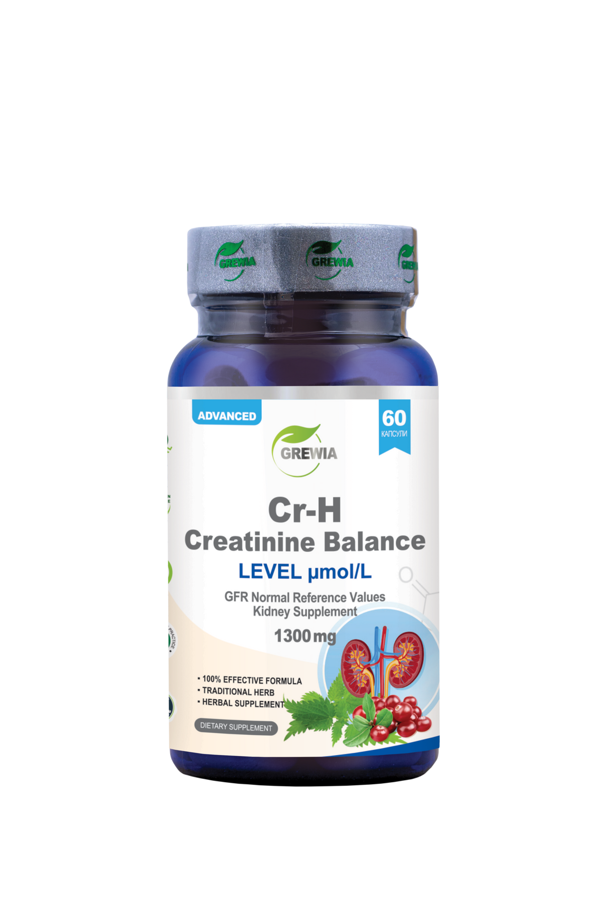 Cr-H Creatinine Balance GFR Normal Reference Values Kidney Supplement – 1300 mg, 60 Caps. - Feel You