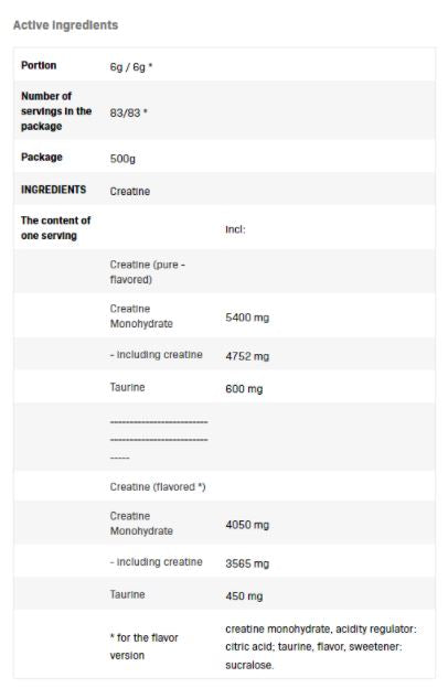 Creatine Flavoured - 0.500 kg - Feel You