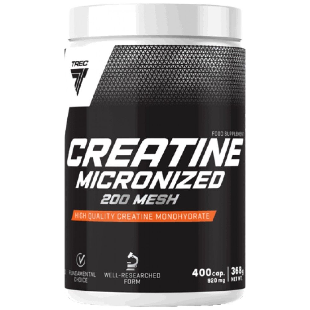Creatine Micronized 200 Mesh | High Quality Creatine Monohydrate Caps - 400 капсули - Feel You