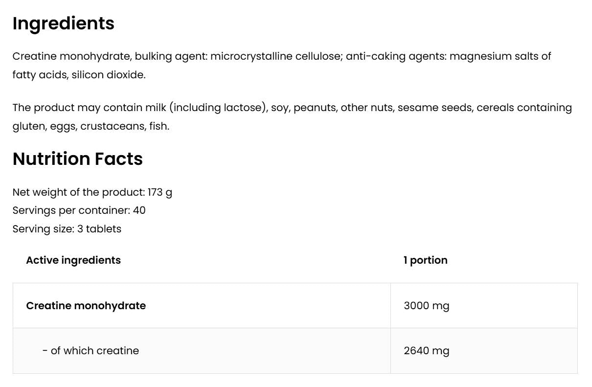 Creatine Micronized Tablets 750 mg - 120 Таблетки - Feel You