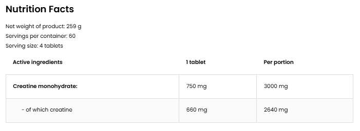 Creatine Micronized Tablets 750 mg - 240 Таблетки - Feel You