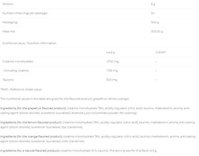 Creatine Monohydrate - 300 грама - Feel You