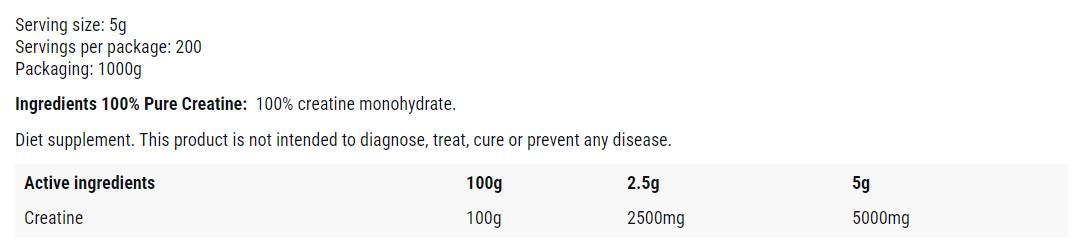 Creatine Monohydrate Powder - 1000 грама - Feel You