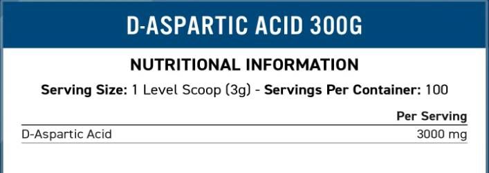 D-Aspartic Acid Powder 3000 mg - 300 грама - Feel You