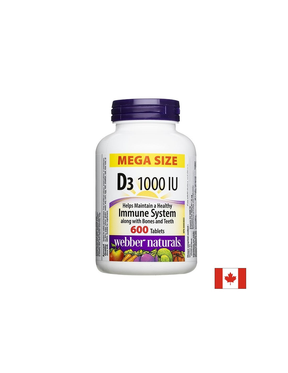 Витамин D3 – За здрави кости, зъби и имунитет, 1000 IU, 600 таблетки - Feel You