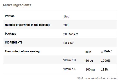 D3 + K2 / 200 Tabs - Feel You
