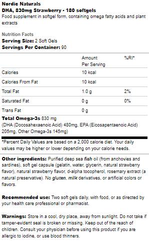 DHA 830 mg - 180 Гел капсули - Feel You