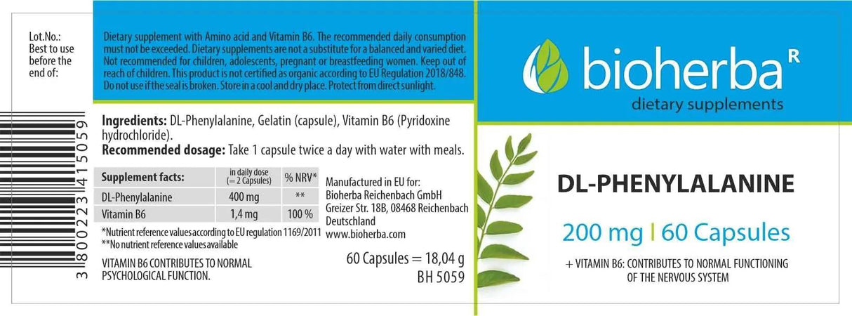 DL-Phenylalanine 200 mg - 60 капсули - Feel You