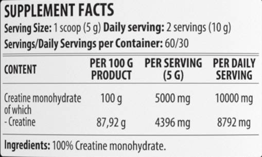 Creatine Monohydrate | 100% Pure Powder - 300 грама - Feel You