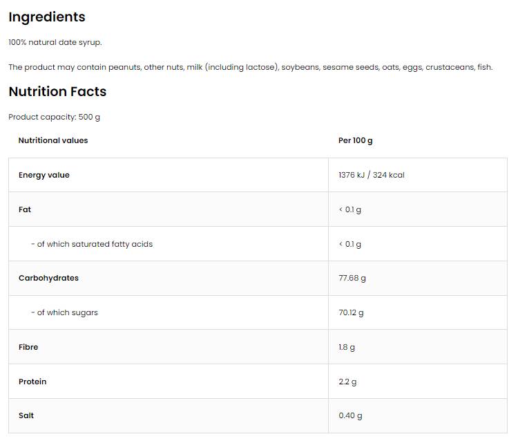 Date Syrup | Сироп от фурми 500 мл - Feel You