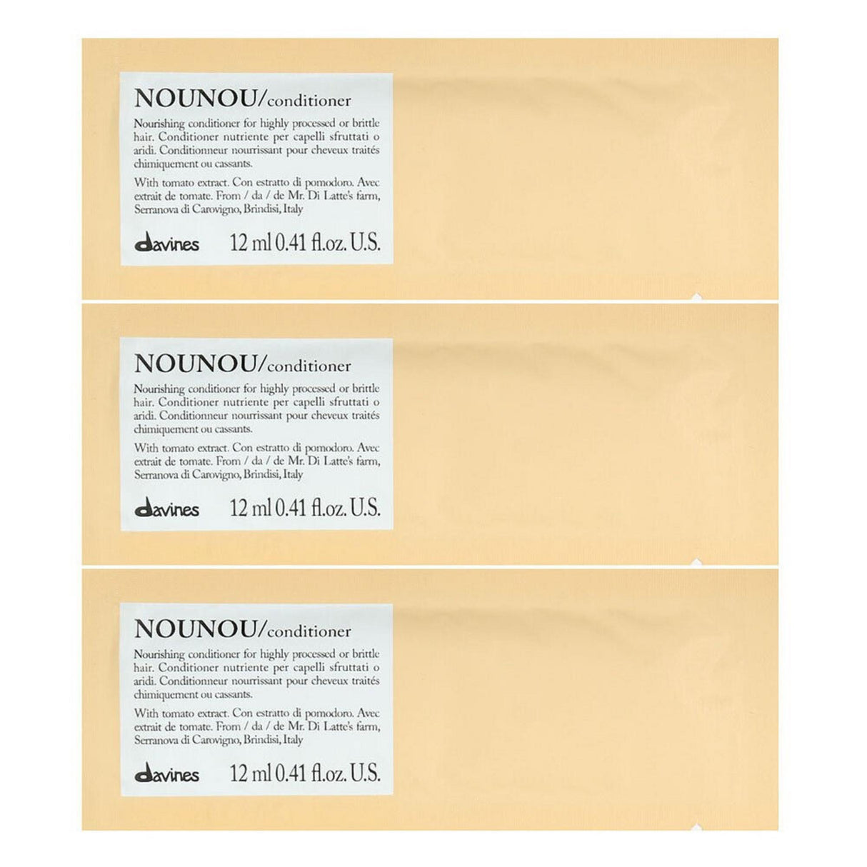 Davines, Nounou, Hair Conditioner, Nourishing, 12 pcs, 12 ml - Feel You