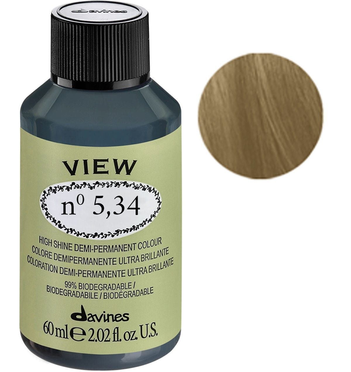 Davines, View, Demi-Permanent Hair Dye, 5.34 , 60 ml - Feel You