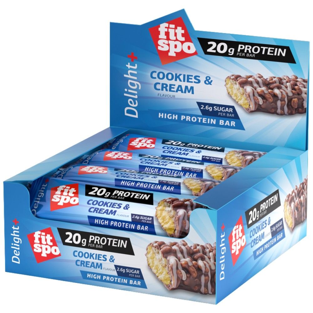 Delight+ Protein Bar Бисквити и Крем - 12 x 60 грама - Feel You
