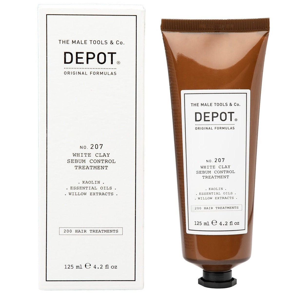 Depot, 200 Hair Treatments No. 207, Kaolin, Scalp Treatment Cream Mask, For Regulation Of Excessive Sebum, 125 ml - Feel You