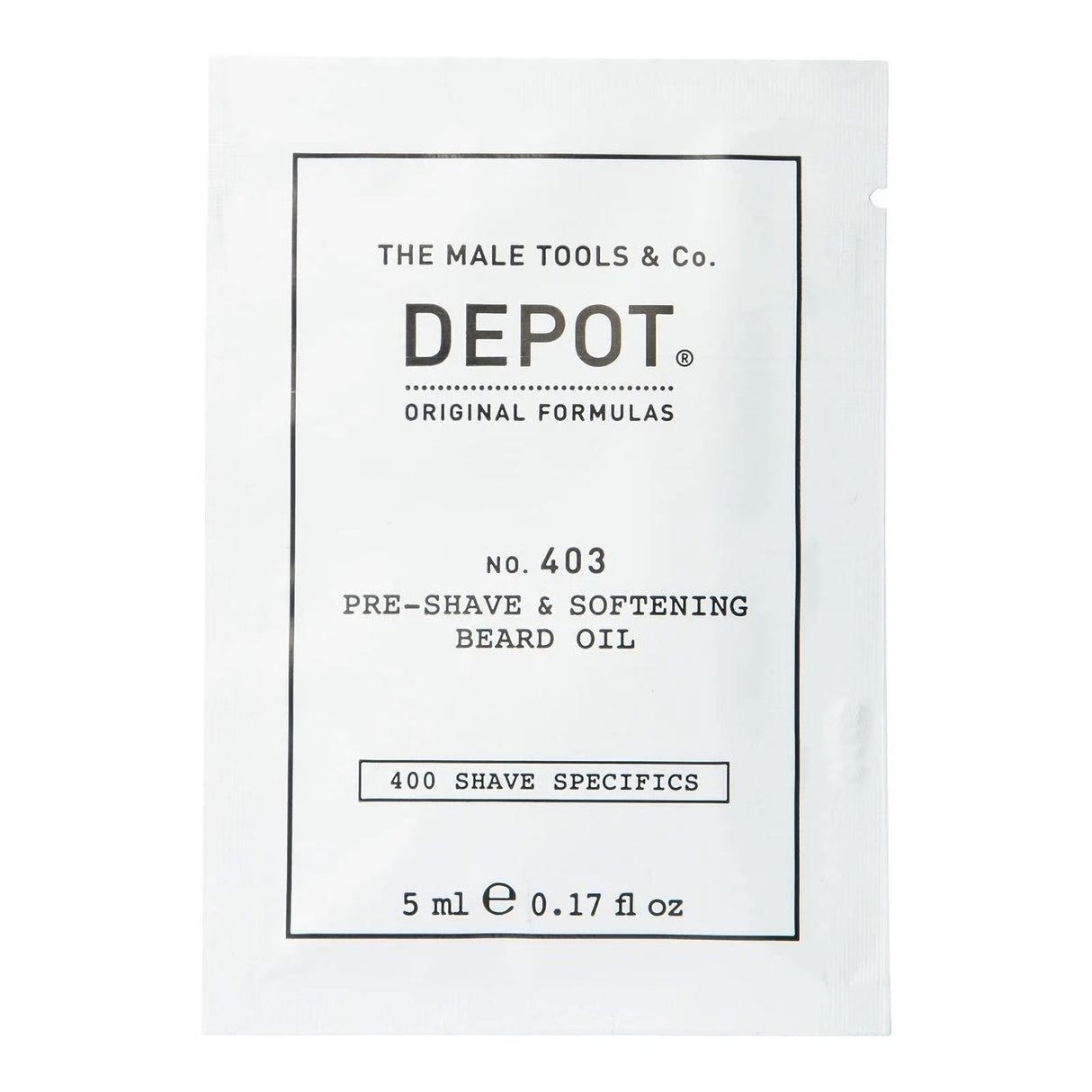 Depot, 400 Shave Specifics No. 403, Fresh Black Pepper, Softening, Pre-Shaving Oil, 5 ml - Feel You