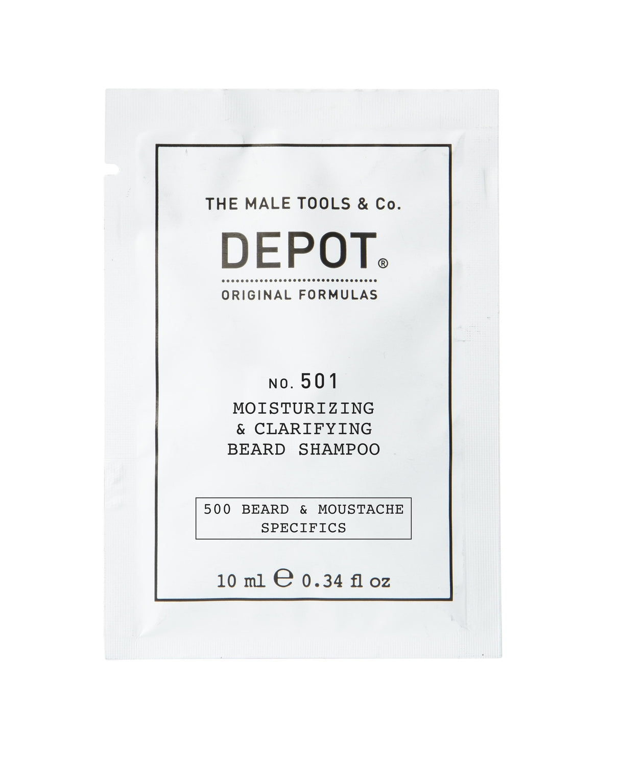 Depot, 500 Beard & Mustache Specifics No. 501, Pro-Vitamin B5, Beard Shampoo, Moisturizing & Clarifying, 10 ml - Feel You