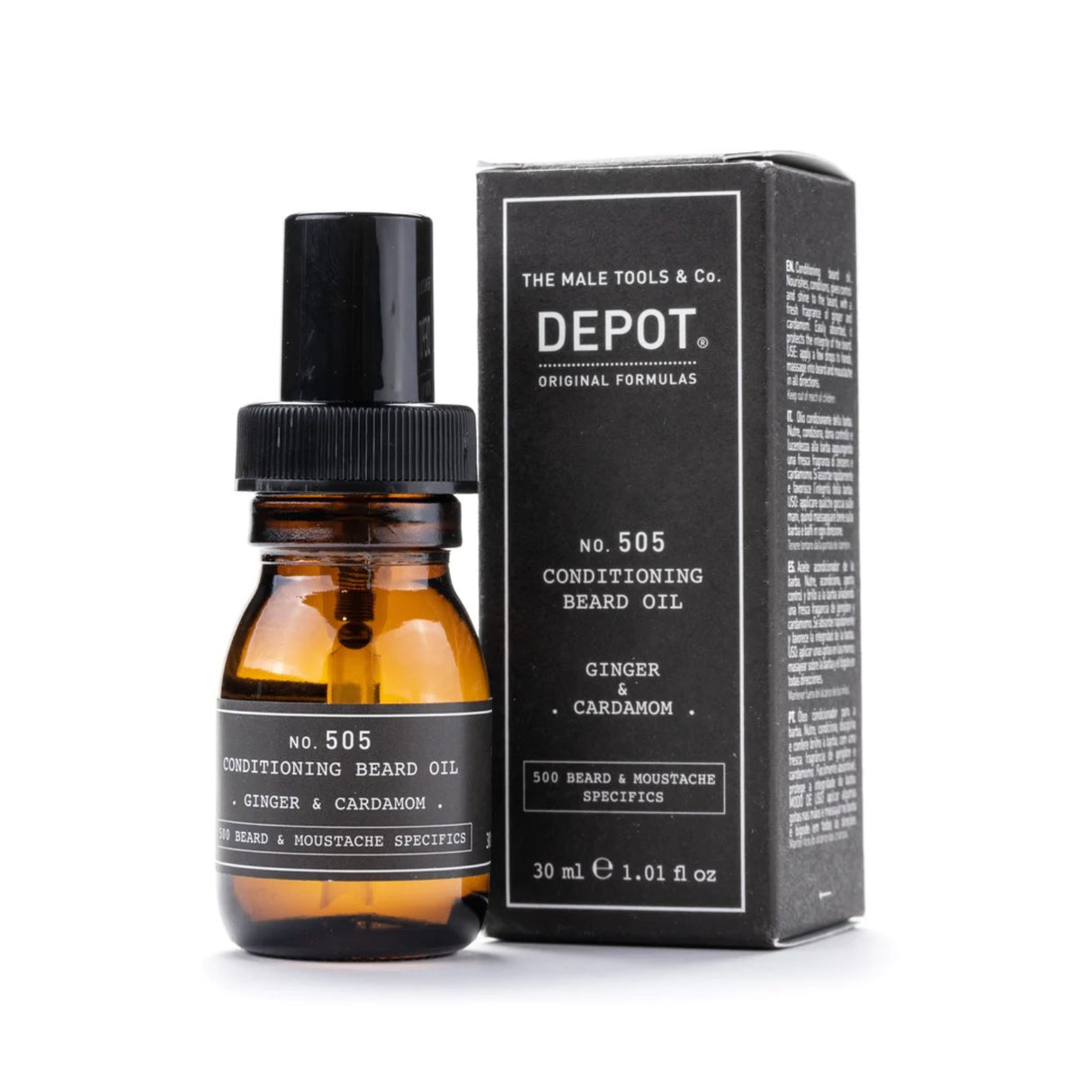 Depot, 500 Beard & Mustache Specifics No. 505, Beard Oil, Ginger & Cardamom, For Shine & Softness, 30 ml - Feel You