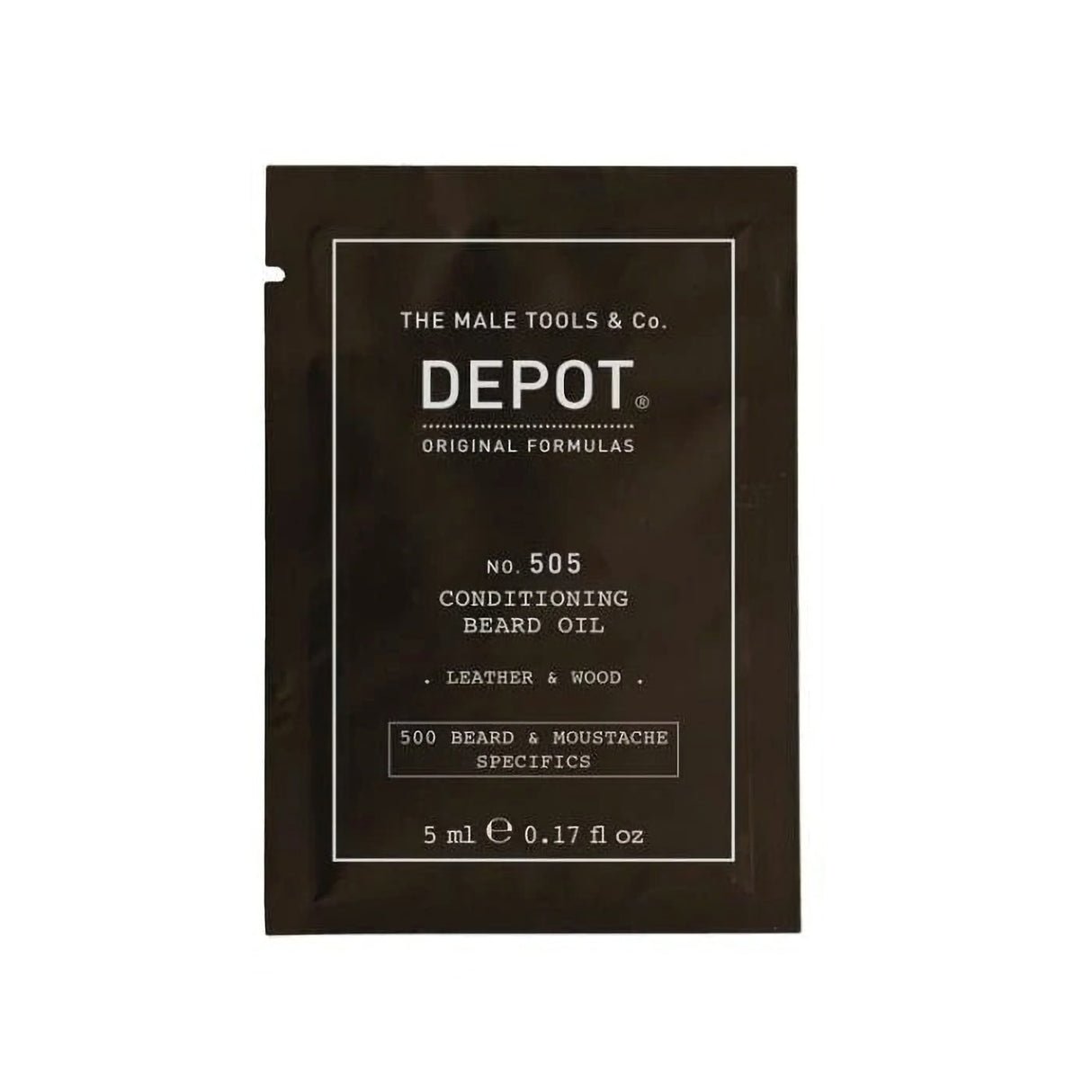 Depot, 500 Beard & Mustache Specifics No. 505, Beard Oil, Leather & Wood, Vitamin E, For Shine & Softness, 5 ml - Feel You